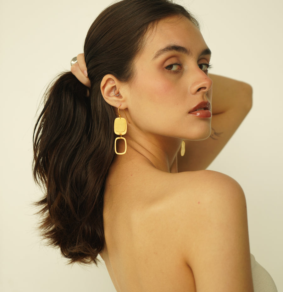 Halo Gold Plated Earrings