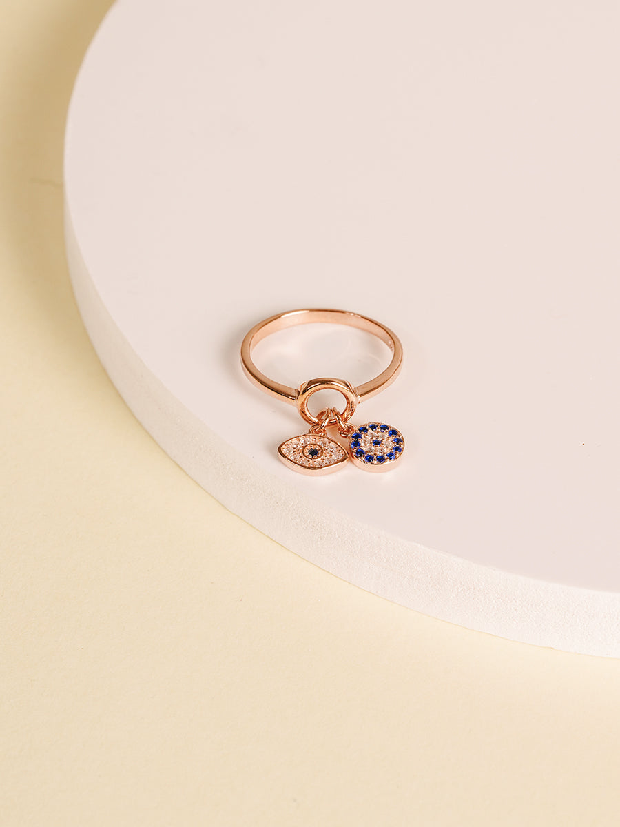 Zoe Droplet Evil Eye Ring