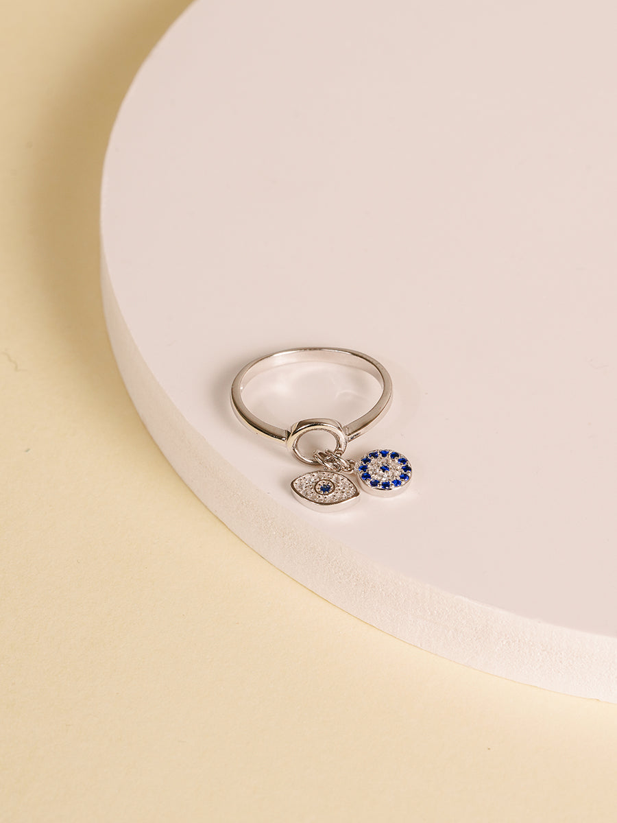 Zoe Droplet Evil Eye Ring